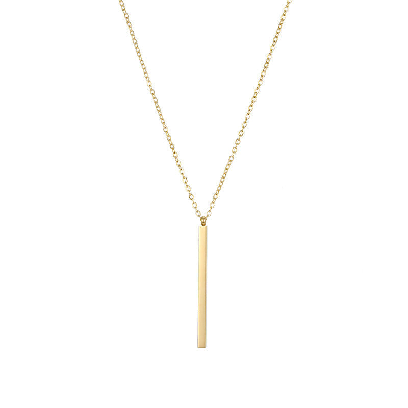 Goudkleurige ketting met rechthoekige staafhanger